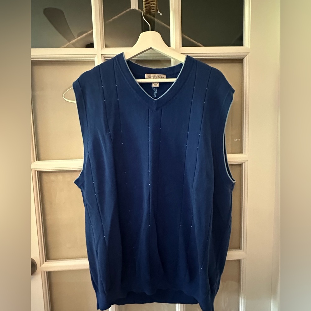Two-tone Blue Sweater Vest